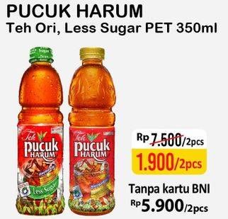 Promo Harga TEH PUCUK HARUM Minuman Teh Original, Less Sugar per 2 botol 350 ml - Alfamart