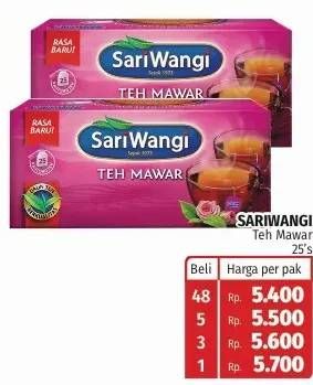 Promo Harga Sariwangi Teh Mawar 25 pcs - Lotte Grosir