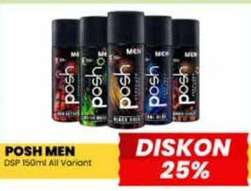 Posh Men Perfumed Body Spray 150 ml Diskon 25%
