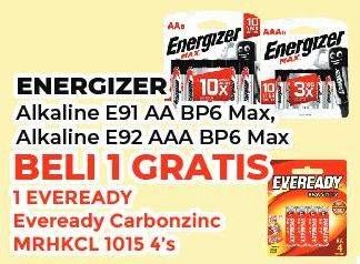 Promo Harga ENERGIZER Battery Alkaline AA.6 E91 Max, AAA.6 E92 Max  - Yogya