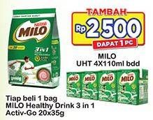 Promo Harga MILO ActivGo 3in1 per 20 sachet 35 gr - Indomaret