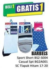 Promo Harga BARBELS Kaos Kaki Sport Short BS2-S004, Sock CA Sport BG2A001, Telapak Hitam 17-20  - Hari Hari