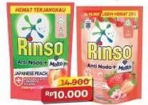 Promo Harga Rinso Liquid Detergent + Molto Royal Gold, + Molto Japanese Peach, + Molto Korean Strawberry 565 ml - Alfamart