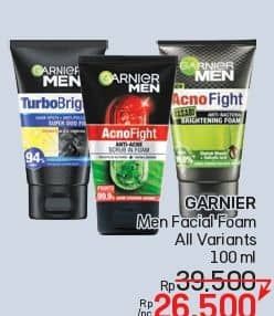 Promo Harga Garnier Men Turbo Light Oil Control Facial Foam 100 ml - LotteMart