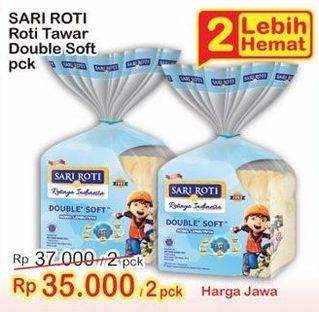 Promo Harga SARI ROTI Tawar Double Soft per 2 pouch - Indomaret
