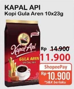 Promo Harga Kapal Api Kopi Bubuk Special Mix Gula Aren per 10 sachet 23 gr - Alfamart