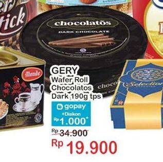 Promo Harga Chocolatos Wafer Roll Cokelat Dark 190 gr - Indomaret