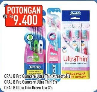 Promo Harga ORAL B Toothbrush Ultrathin Pro Gum Care/Compact Soft  - Hypermart