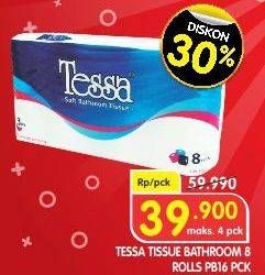 Promo Harga TESSA Toilet Tissue PB16 8 roll - Superindo