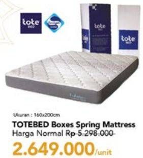 Promo Harga Totebed Boxes Spring Mattress  - Carrefour