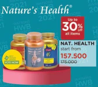 Promo Harga NATURES HEALTH Nano Calcium/ 3in1  - Watsons