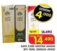Promo Harga SAFE CARE Minyak Angin Aroma Therapy All Variants 10 ml - Superindo