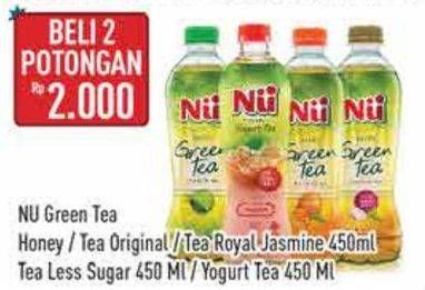 Promo Harga NU Green Tea Honey, Original, Royal Jasmine Rock Sugar, Less Sugar 450 ml - Hypermart