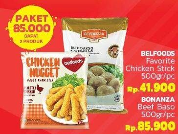 Promo Harga BELFOODS Favorite Chicken Stick & BONANZA Beef Baso  - LotteMart
