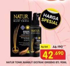 Promo Harga NATUR Hair Tonic Gingseng, Ginseng 90 ml - Superindo