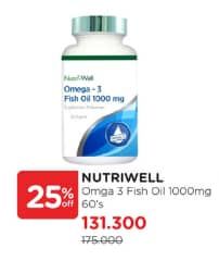 Promo Harga Nutriwell Omega 3 Fish Oil 60 pcs - Watsons