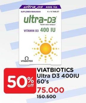 Promo Harga Viatbiotics Ultra D3 400IU 60 pcs - Watsons