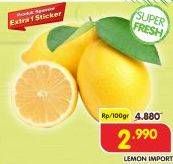 Promo Harga Lemon Import per 100 gr - Superindo