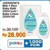 Promo Harga JOHNSONS Baby Milk Bath/JOHNSONS Baby Lotion   - Indomaret