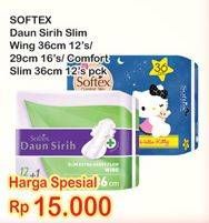 Promo Harga SOFTEX  Pembalut Wanita Daun Sirih Slim Wing 36cm / Comfort Slim 12s / 29cm 16s  - Indomaret