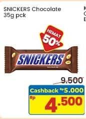 Promo Harga Snickers Chocolate Single 35 gr - Indomaret