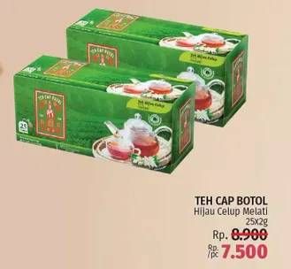 Promo Harga Teh Cap Botol Teh Hijau Celup per 25 pcs 2 gr - LotteMart