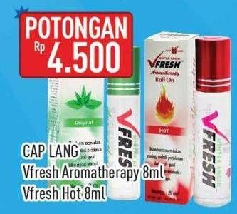 Promo Harga Cap Lang VFresh Aromatherapy Original, Hot 8 ml - Hypermart