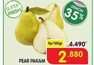 Promo Harga Pear Packham per 100 gr - Superindo