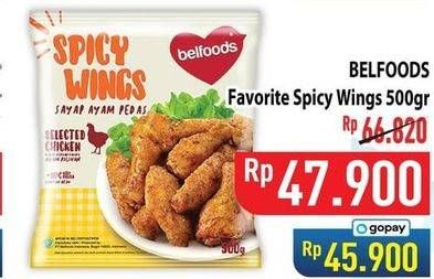 Promo Harga Belfoods Spicy Wings 500 gr - Hypermart