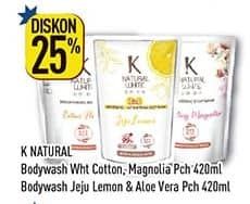 Promo Harga K Natural White Body Wash Cotton Flower, Sparkling Magnolia, Jeju Lemon, Aloe Vera 400 ml - Hypermart