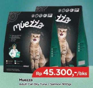 Promo Harga MUEZZA Cat Food Adult Dry Tuna, Adult Dry Salmon 900 gr - TIP TOP