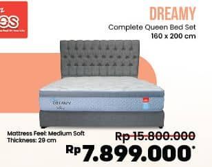 Zees Dreamy Complete Bed Set  Diskon 50%, Harga Promo Rp7.899.000, Harga Normal Rp15.800.000, Matress Feel Medium Soft
Thickness 29cm