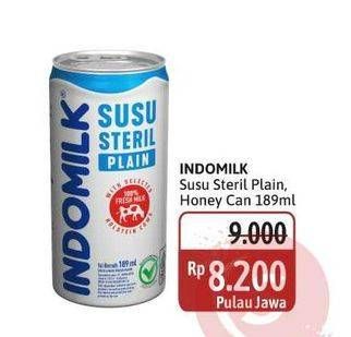 Promo Harga Indomilk Susu Steril Plain, Honey 189 ml - Alfamidi