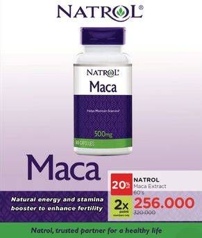 Promo Harga NATROL Maca Extract 500mg 60 pcs - Watsons