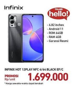 Promo Harga Infinix Hot 12 Play NFC 4GB + 64GB  - Carrefour