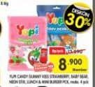 Promo Harga Yupi Candy Baby Bears, Gummy Lunch, Neon Stix, Strawberry Kiss 95 gr - Superindo