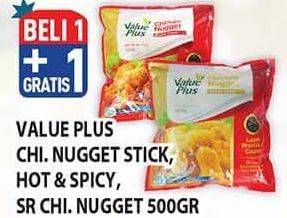Promo Harga VALUE PLUS Chicken Nugget Stick, Hot & Spicy, Chicken Nugget 500 g  - Hypermart