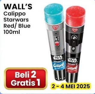 Promo Harga Walls Calippo Blue Lemon, Red Strawberry 100 ml - Indomaret
