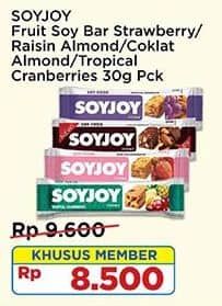 Promo Harga Soyjoy Fruit Bar Strawberry, Raisin Almond, Almond Chocolate, Tropical Cranberries 30 gr - Indomaret