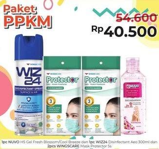 Promo Harga Nuvo Hand Sanitizer/Wiz 24 Disinfektan/Wingscare Masker  - Alfamart