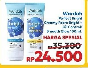 Promo Harga Wardah Perfect Bright Facial Foam Kecuali Bright + Oil Control, Kecuali Bright + Smooth Glow 100 ml - Indomaret