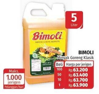 Promo Harga BIMOLI Minyak Goreng 5 ltr - Lotte Grosir