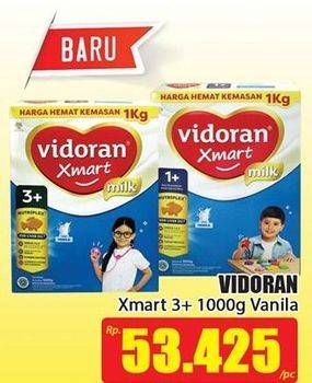 Promo Harga VIDORAN Xmart 3+ Vanilla 1000 gr - Hari Hari
