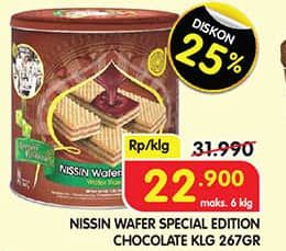 Promo Harga Nissin Wafers Chocolate 267 gr - Superindo