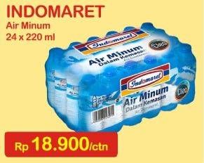 Promo Harga INDOMARET Air Mineral per 24 botol 220 ml - Indomaret