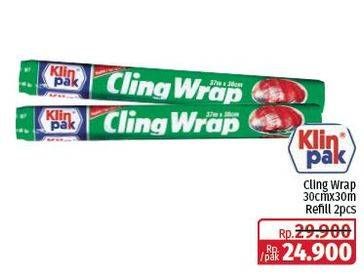 Promo Harga Klinpak Cling Wrap 30cm X 3m 2 pcs - Lotte Grosir