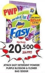 Promo Harga ATTACK Easy Detergent Powder Purple Blossom, Romantic Flower 1200 gr - Superindo