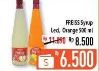 Promo Harga FREISS Syrup Squash Lychee, Orange 500 ml - Hypermart