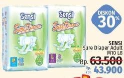 Promo Harga Sensi Sure Adult Diapers M10, L8  - LotteMart