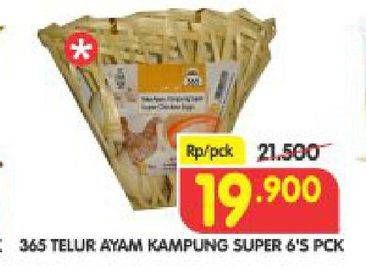 Promo Harga 365 Telur Ayam Kampung Super 6 pcs - Superindo